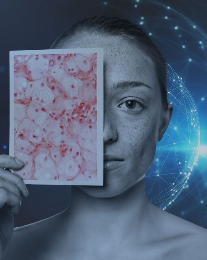 visage de femme pour la création de logiciels d'intelligence artificielle pour la dermatologie